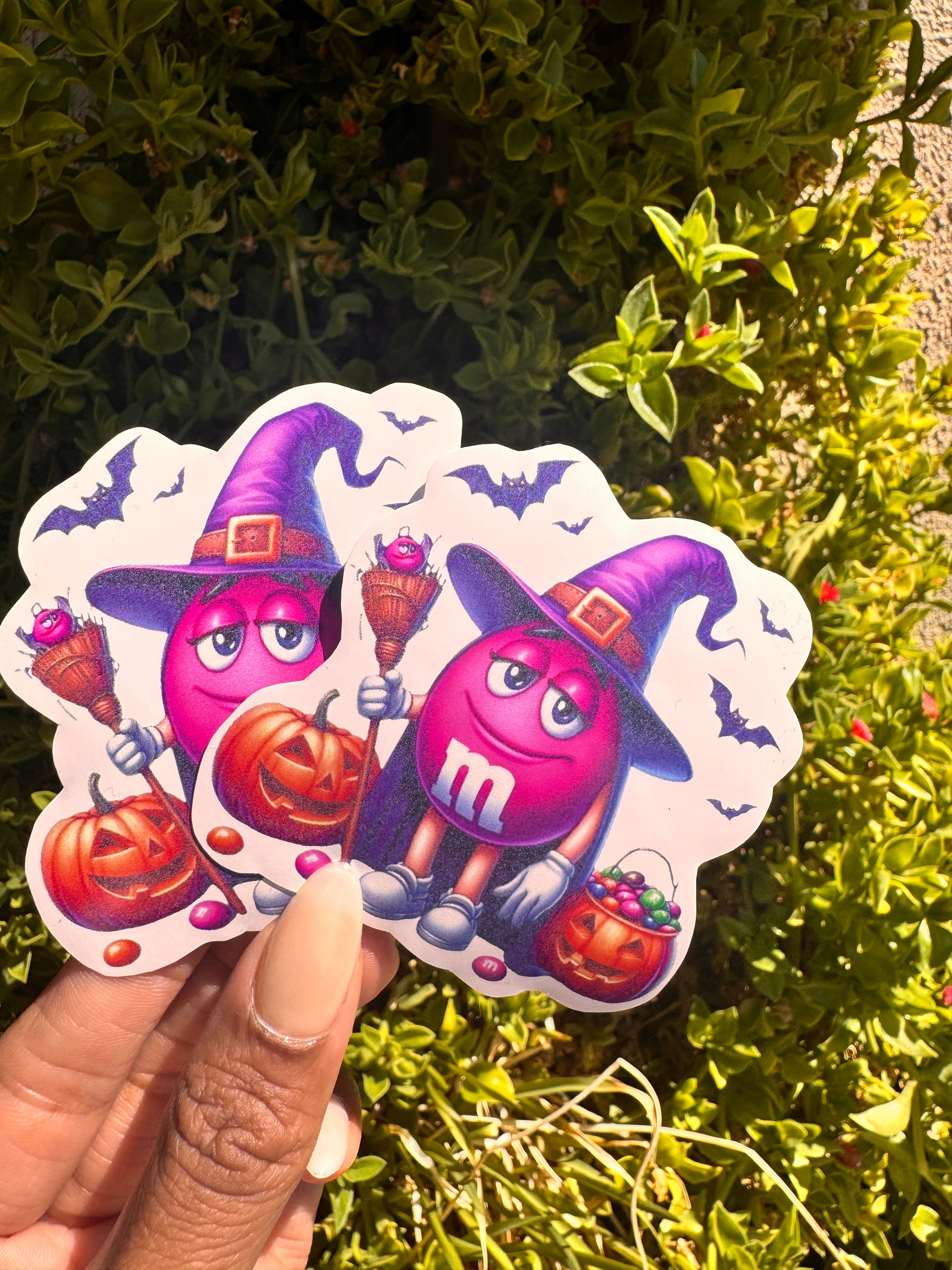 Pink Spooky M&M Vinyl Stickers