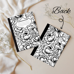 Black and white Flowers Composition Book