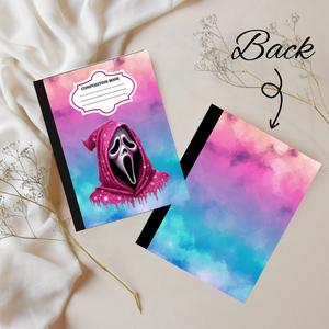 Ghost Face Glitter Pink Composition Book