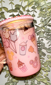 Mickey Treats Pink Snowglobe Mug