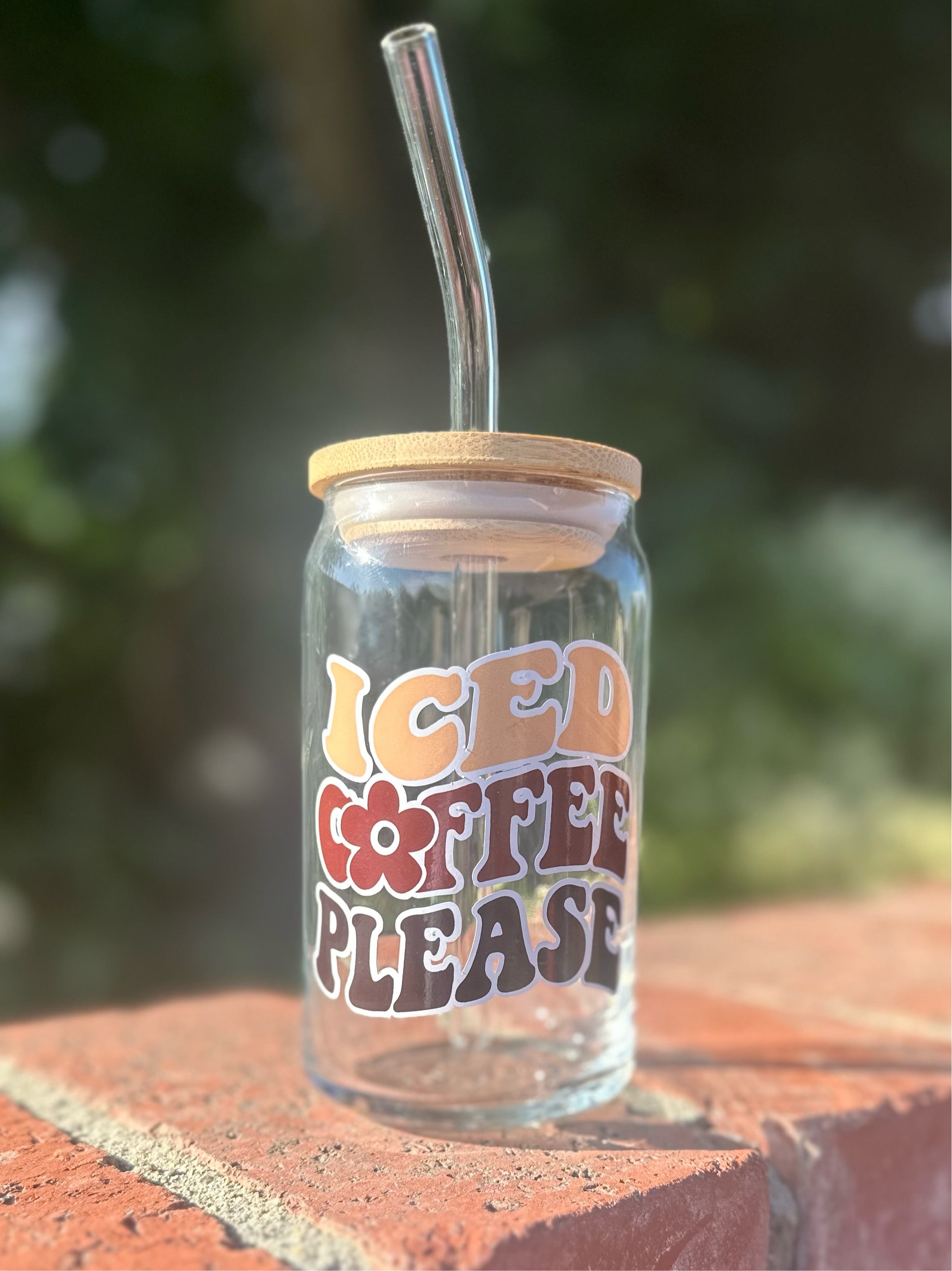 Retro Iced Coffee Please Glass Can