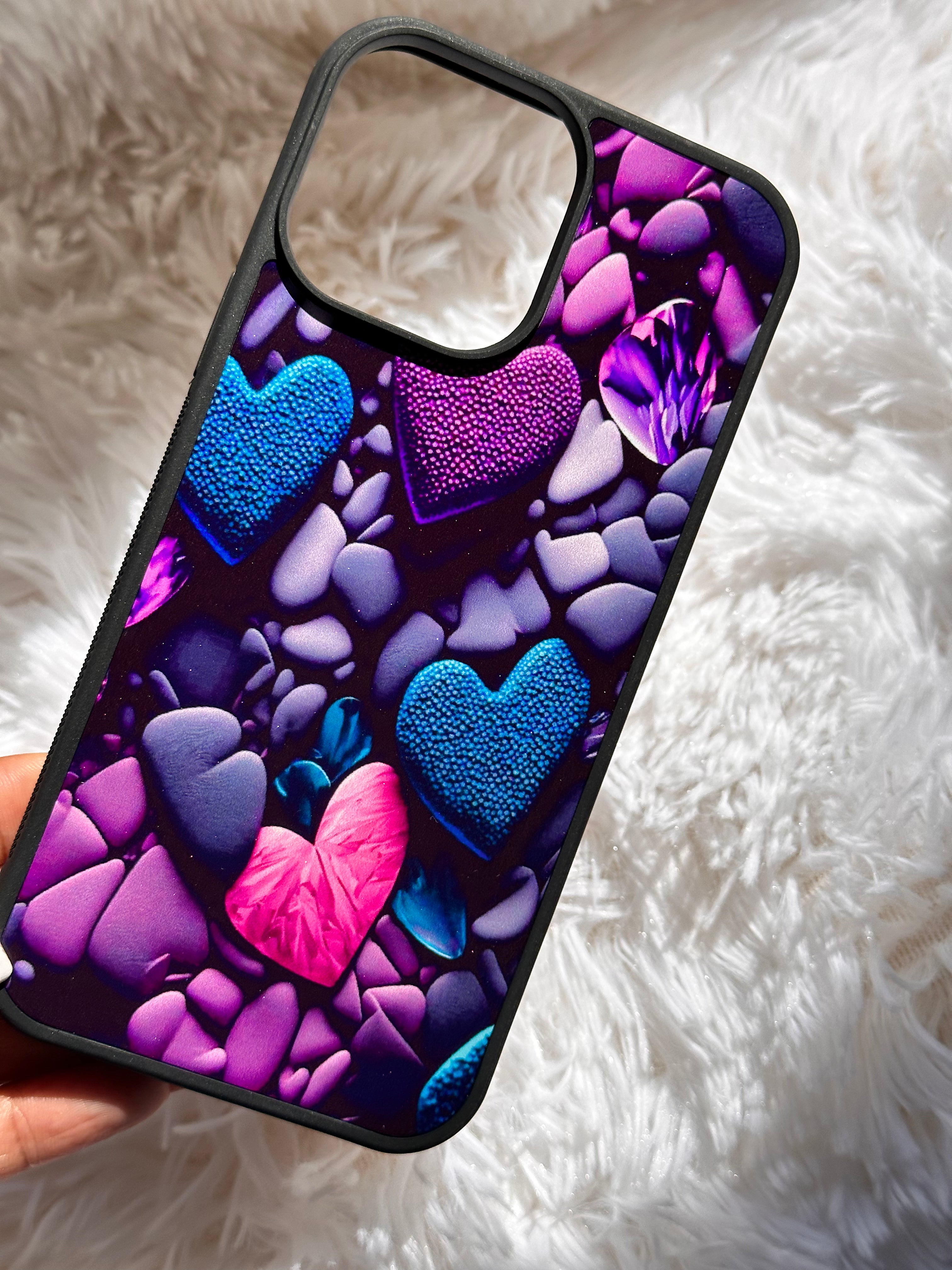 3D Dark Purple Pink Phone Case