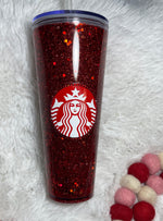 Load image into Gallery viewer, Red Heart Starbucks Snowglobe Tumbler
