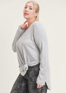 CURVY Long Sleeve Flow top with Slits