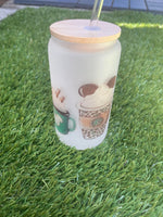 Load image into Gallery viewer, Mickey Coffee Frosted Glass Tumbler
