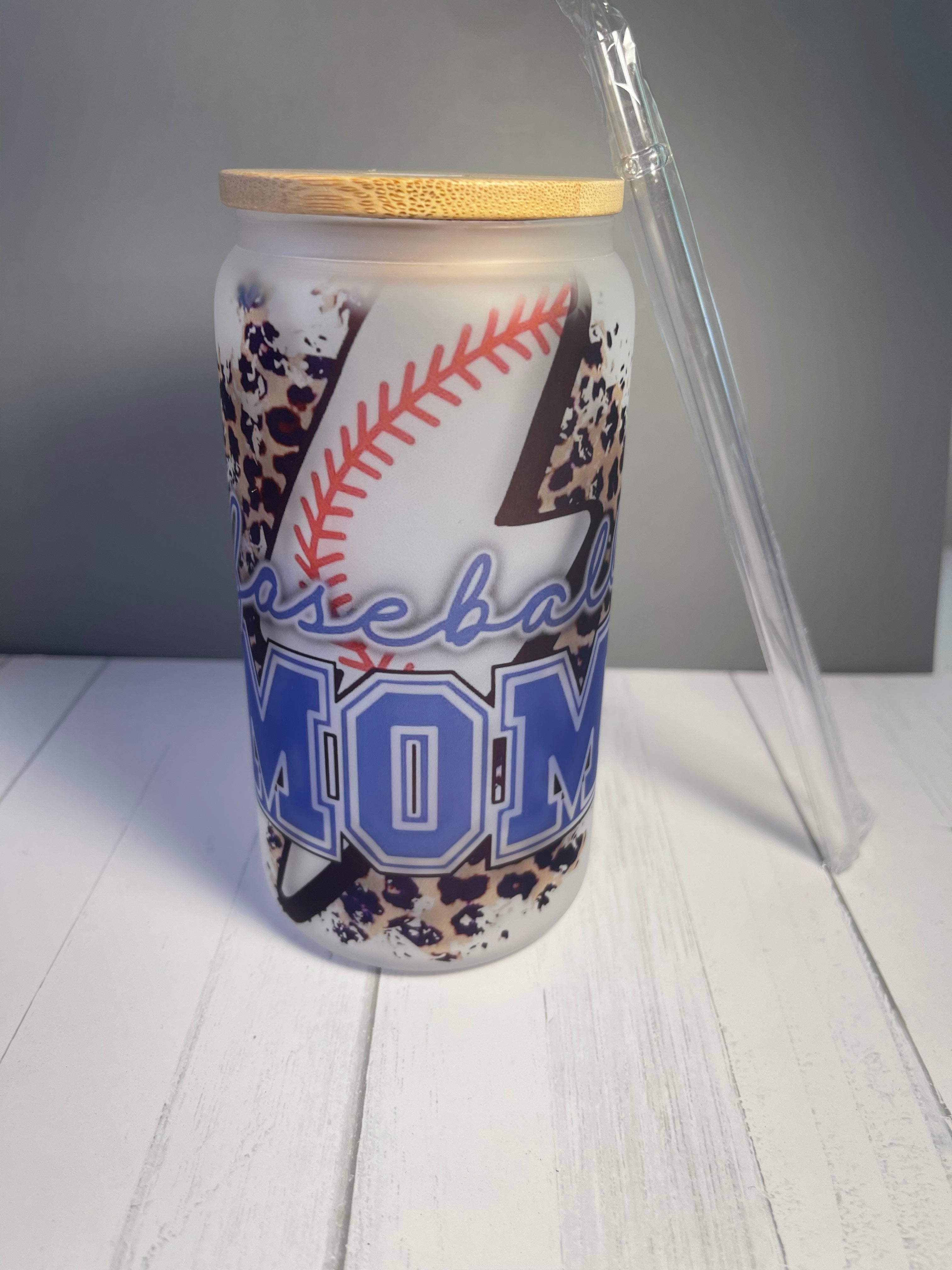 Baseball Mom Frosted Glass