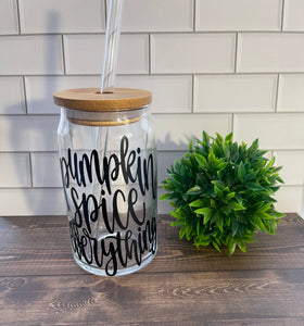 Pumpkin Spice Everything Glass Tumbler