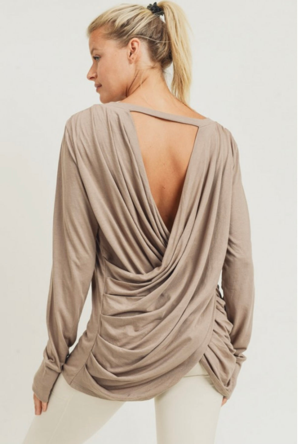 Open Overlay Drapped Back Top