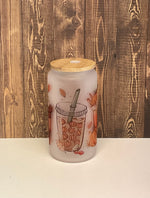 Load image into Gallery viewer, Pumpkin spice Halloween Coffee Frosted Glass
