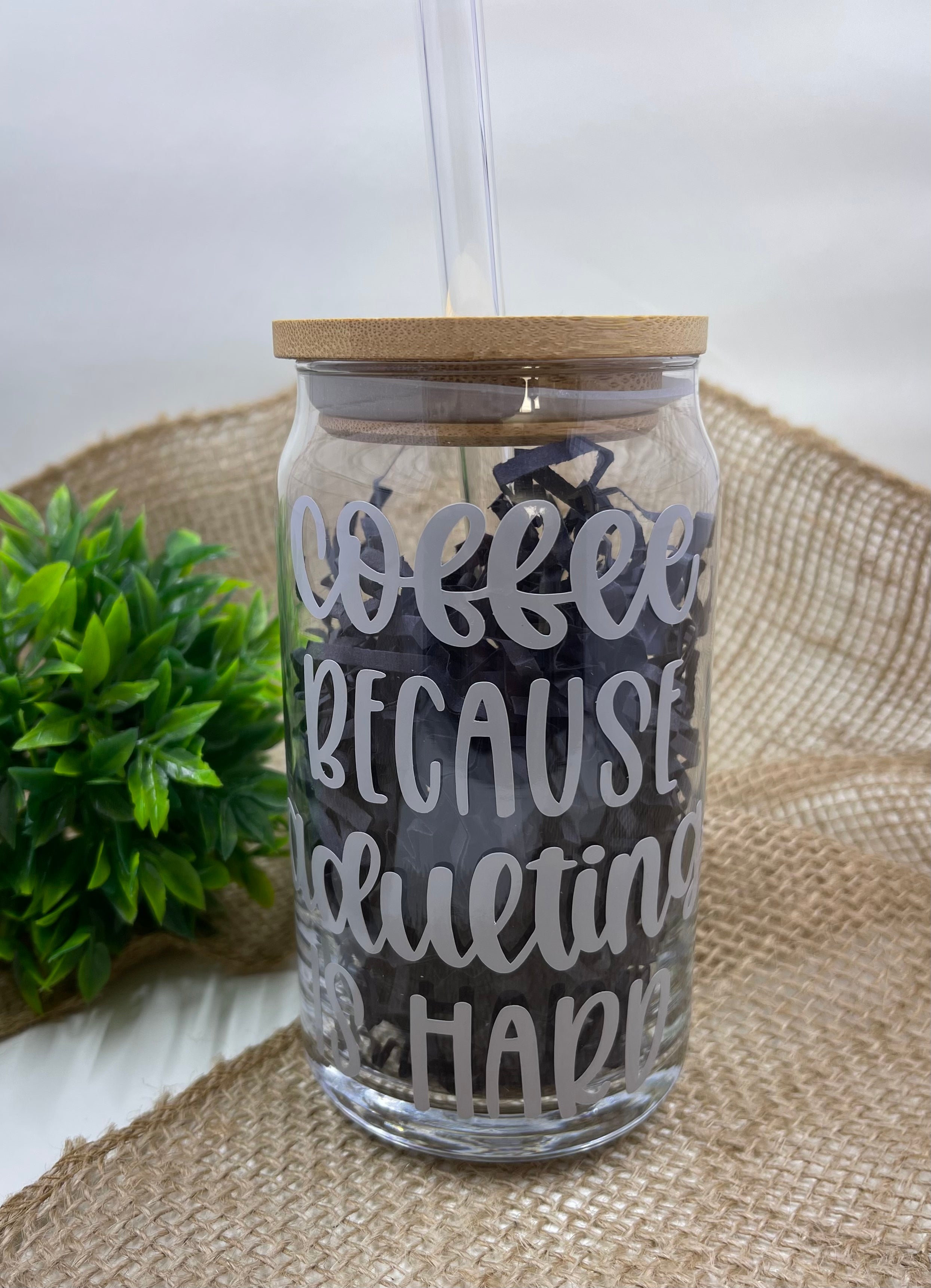 COFFEE, Because adulting is HARD Glass Tumbler