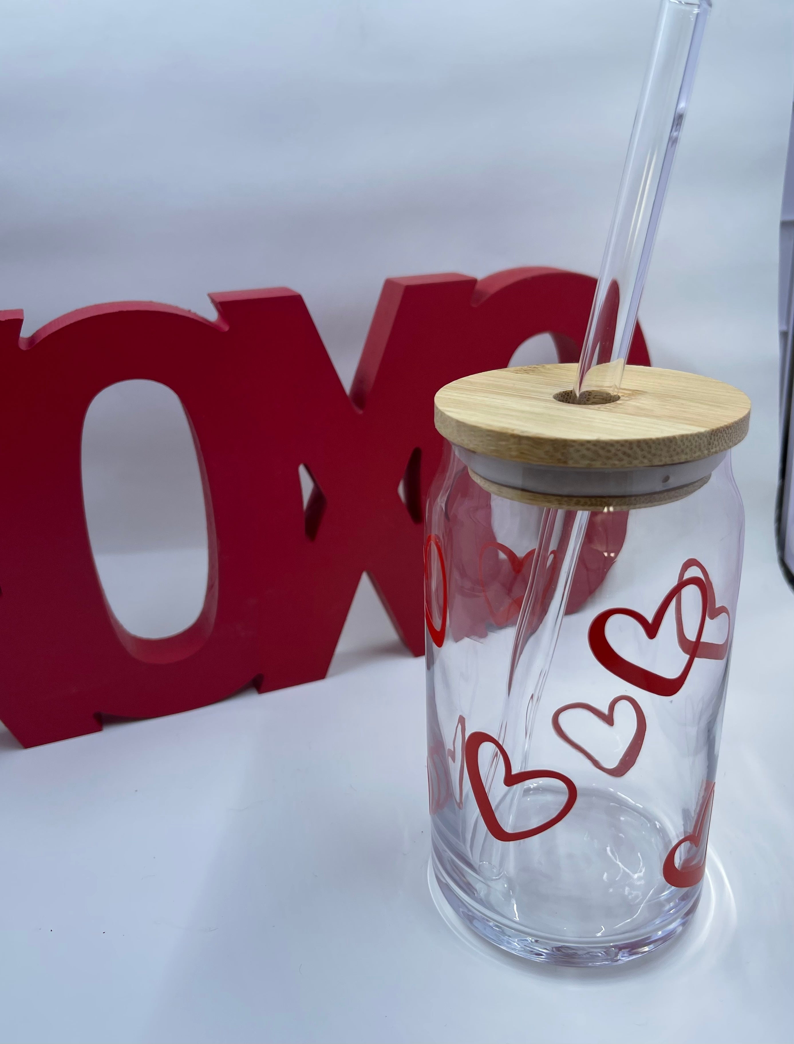 Valentines Heart Glass Tumbler