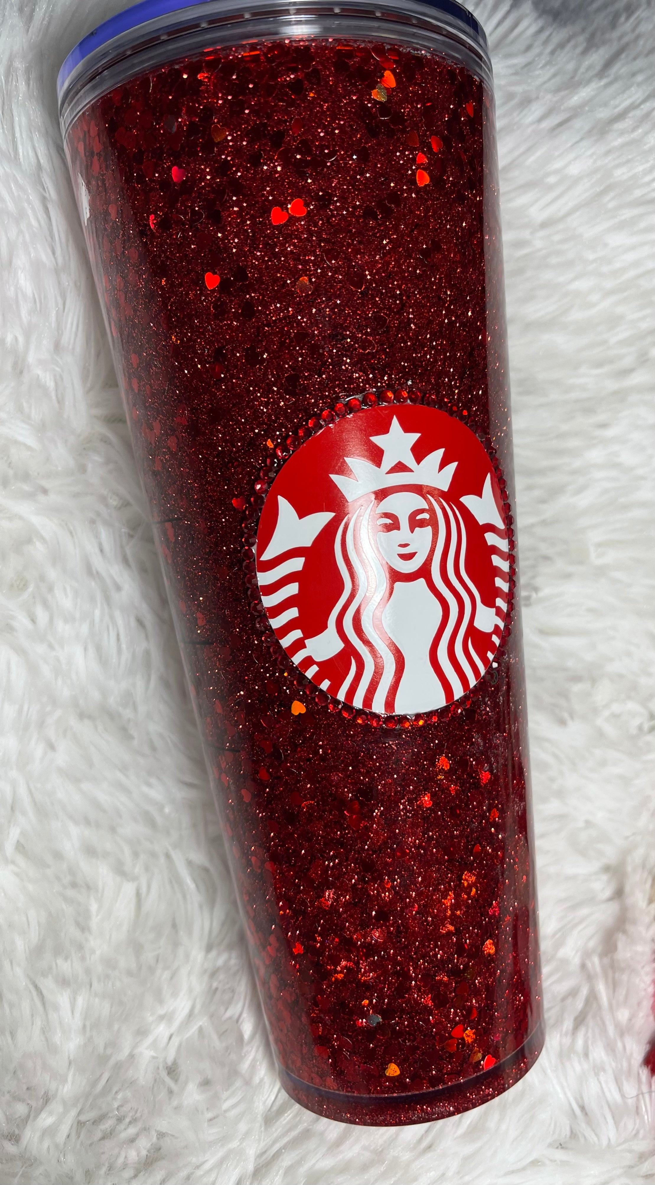 Red Heart Starbucks Snowglobe Tumbler