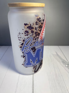 Baseball Mom Frosted Glass