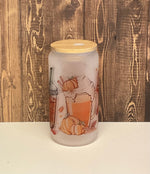 Load image into Gallery viewer, Pumpkin spice Halloween Coffee Frosted Glass
