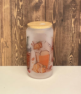 Pumpkin spice Halloween Coffee Frosted Glass