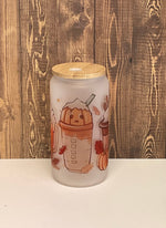 Load image into Gallery viewer, Pumpkin spice Halloween Coffee Frosted Glass
