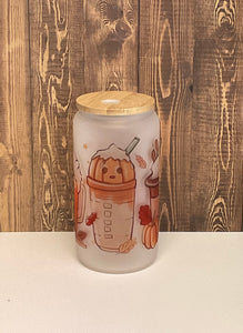 Pumpkin spice Halloween Coffee Frosted Glass