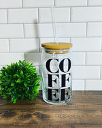 Load image into Gallery viewer, Coffee Themed Glass Tumbler
