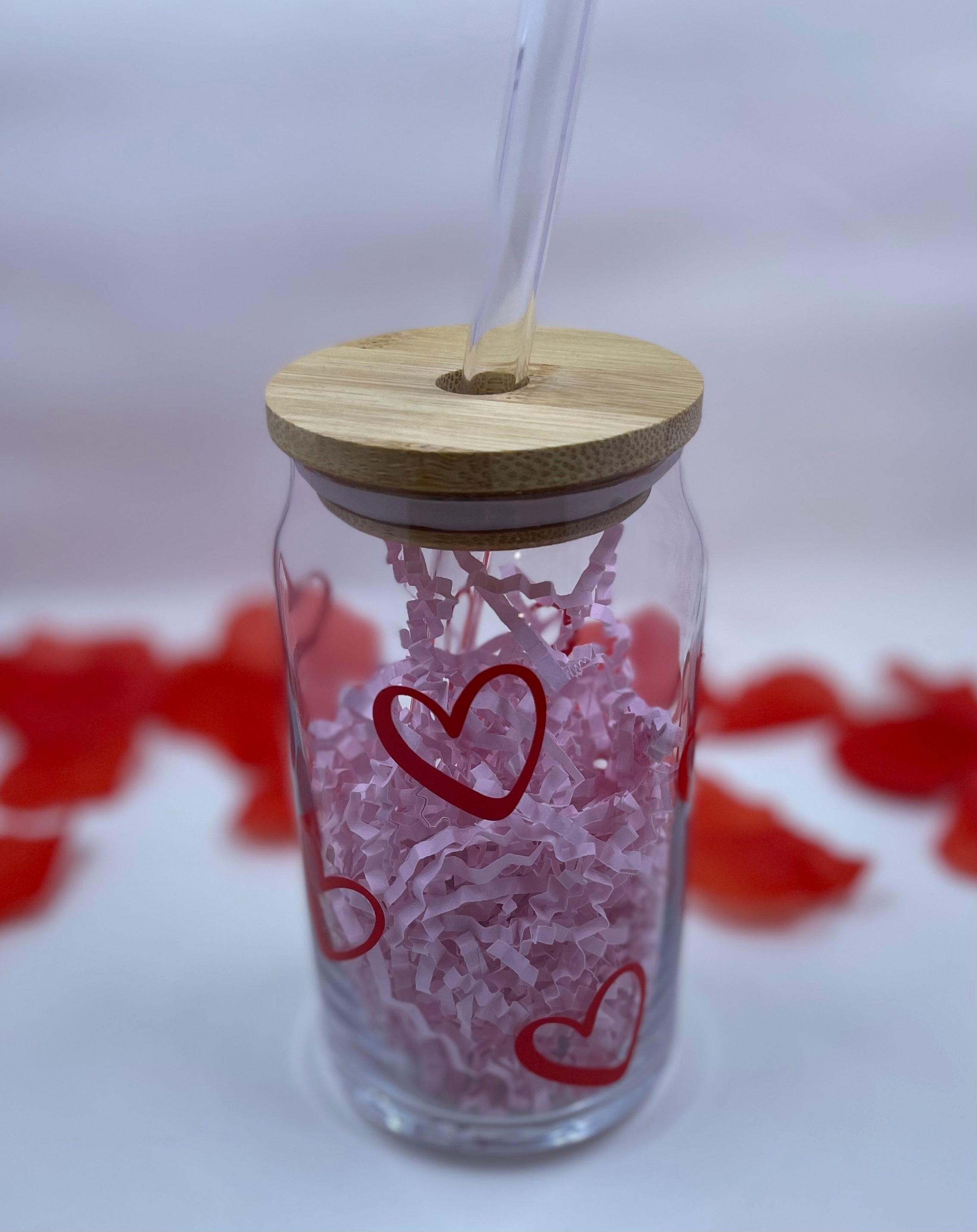 Valentines Heart Glass Tumbler