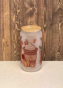 Pumpkin spice Halloween Coffee Frosted Glass