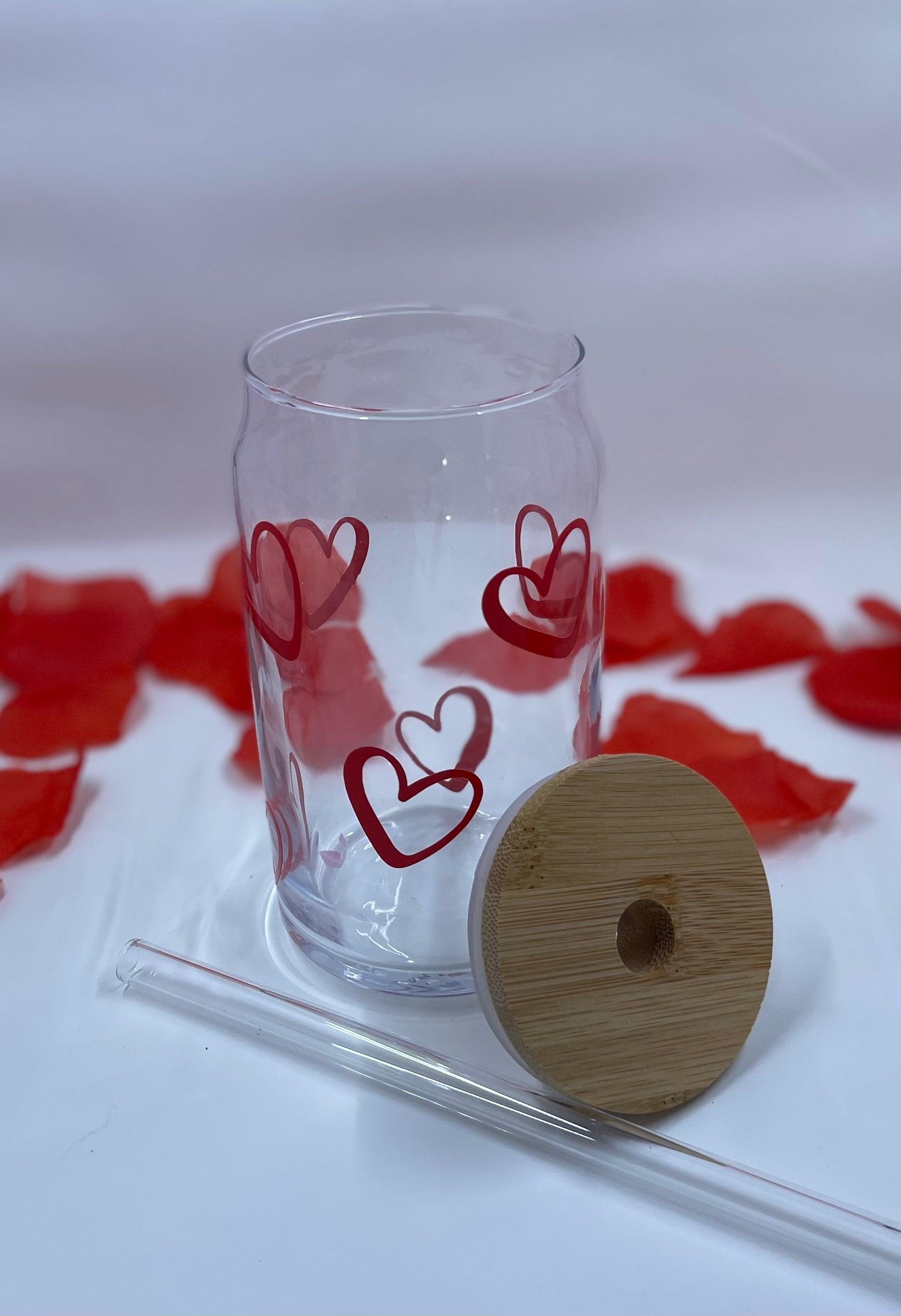 Valentines Heart Glass Tumbler