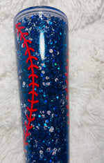 Load image into Gallery viewer, Baseball Mom Starbucks Snowglobe Tumbler
