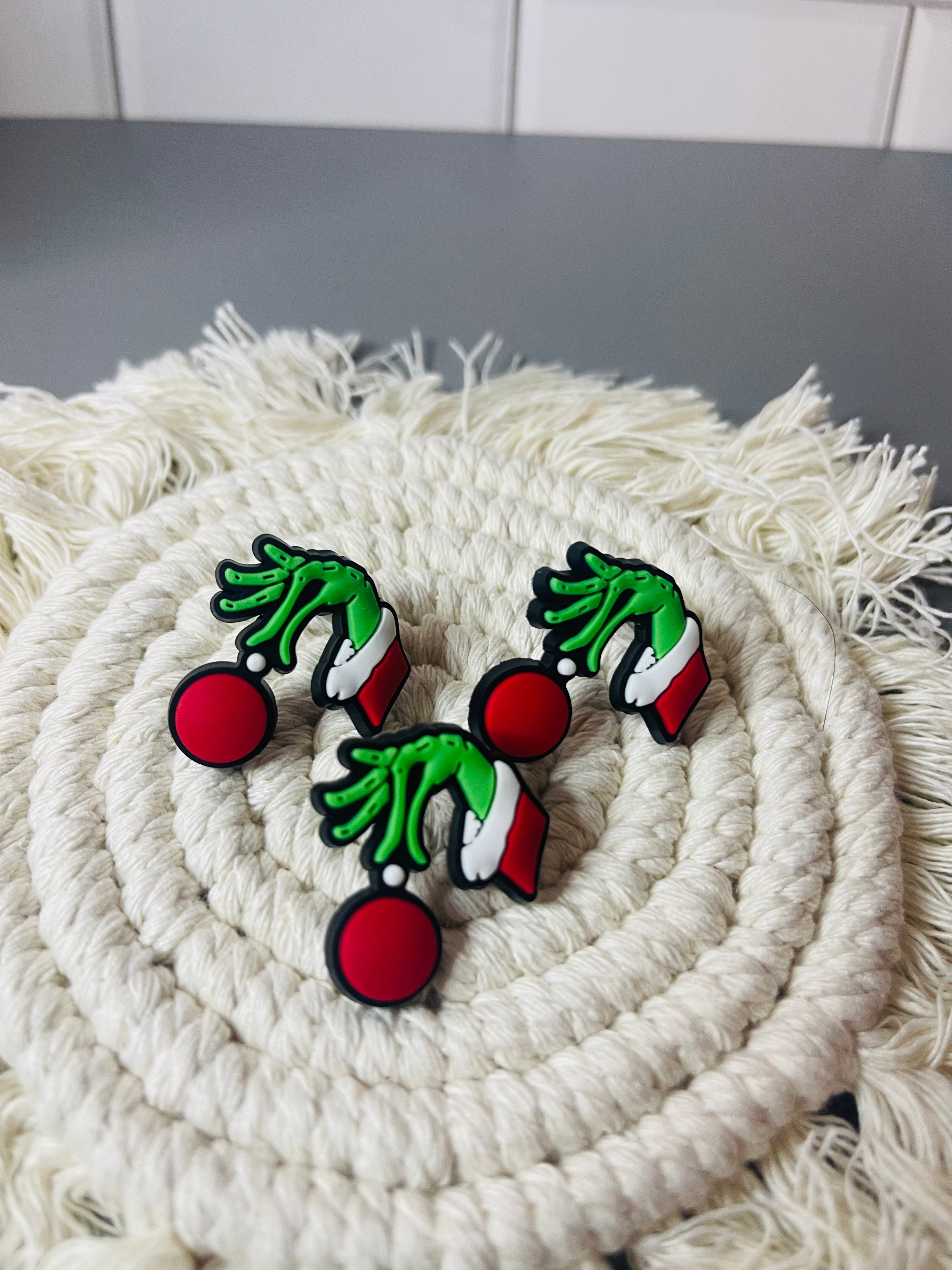 Festive Grinch Straw Toppers