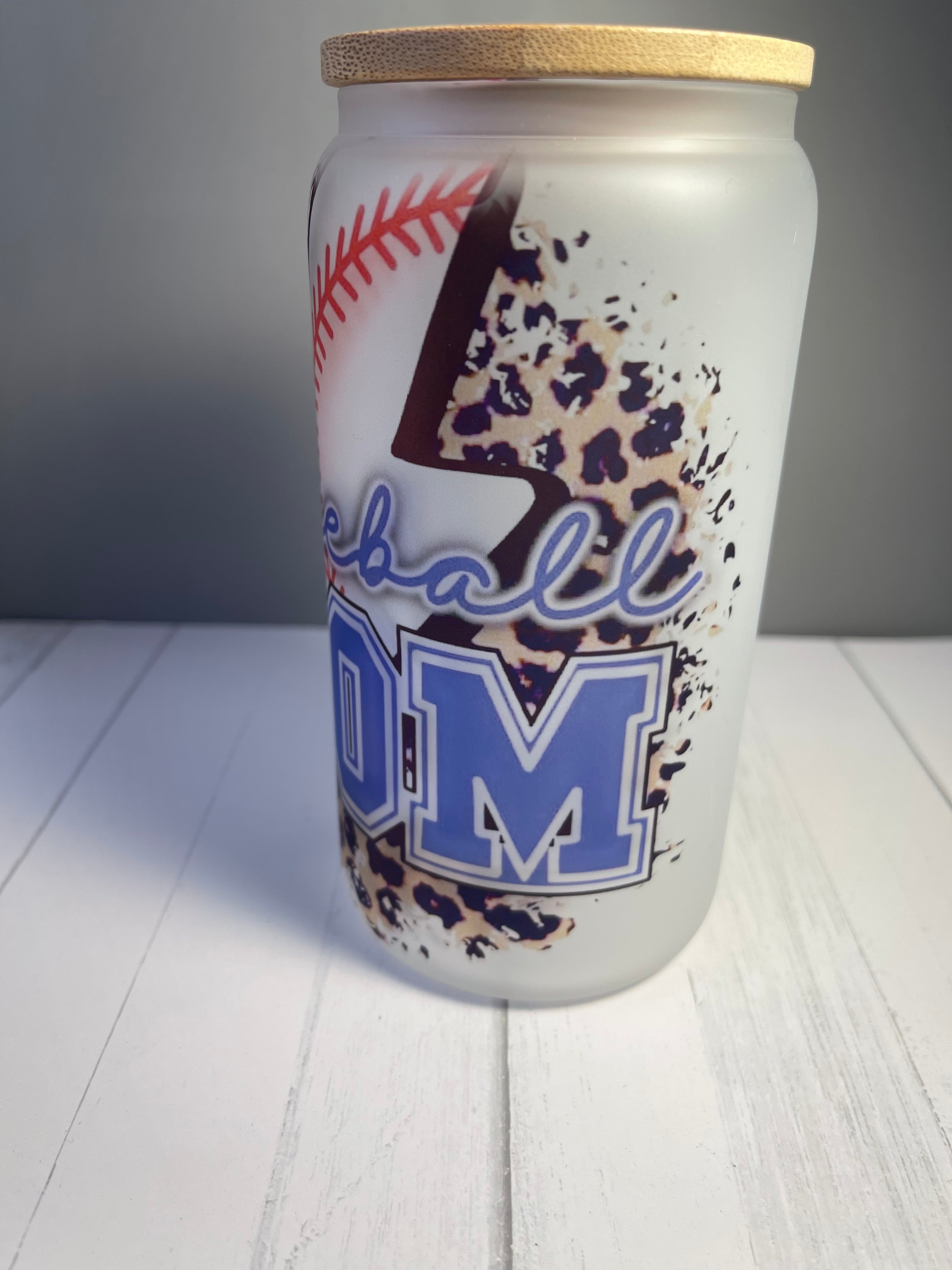 Baseball Mom Frosted Glass