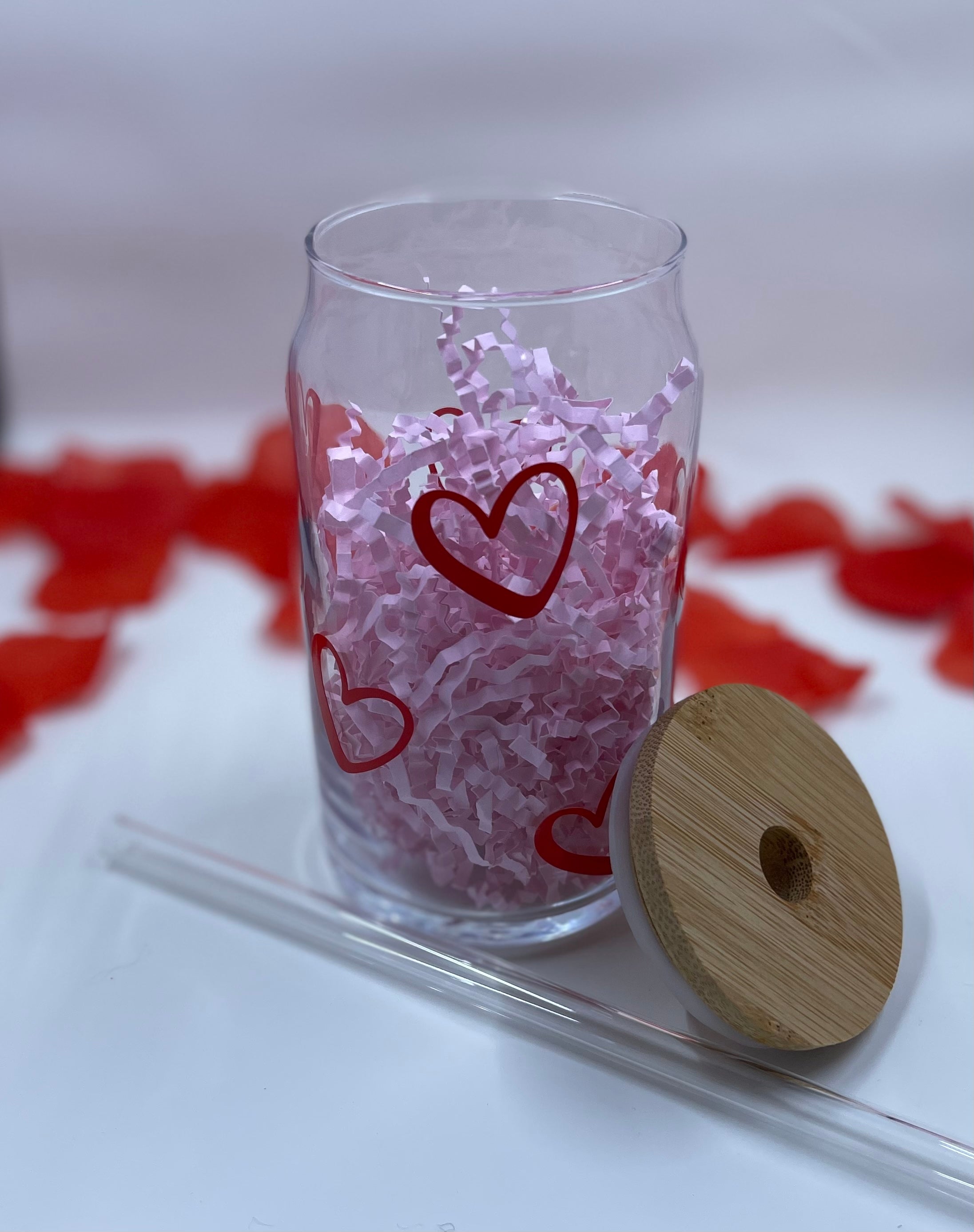 Valentines Heart Glass Tumbler