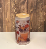 Load image into Gallery viewer, Fall Leaves Halloween Pumpkin Spice Coffee Glass
