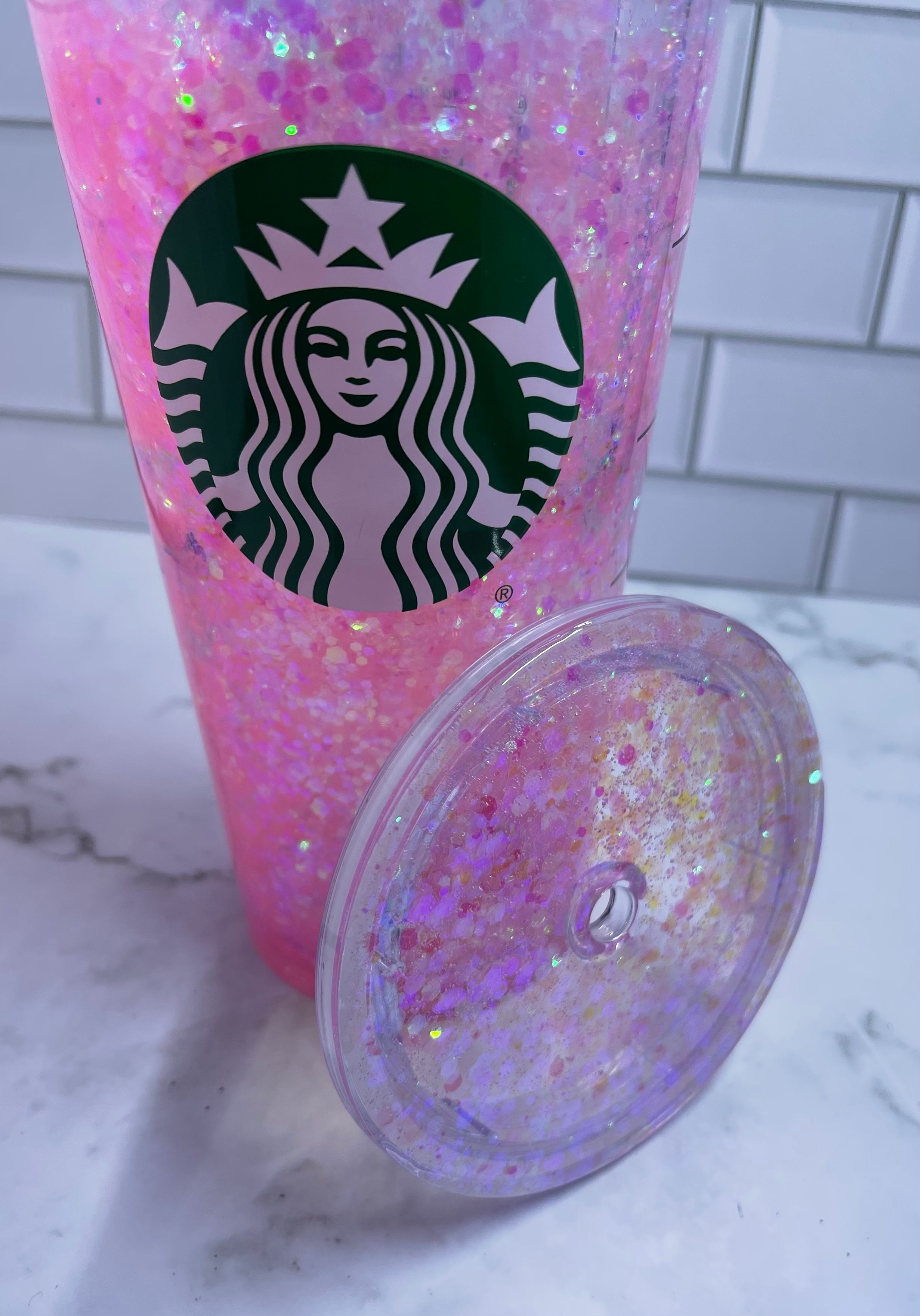 Pink Starbucks Snowglobe Tumbler