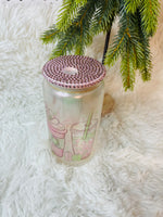 Load image into Gallery viewer, Pink Christmas Coffee Glass Can
