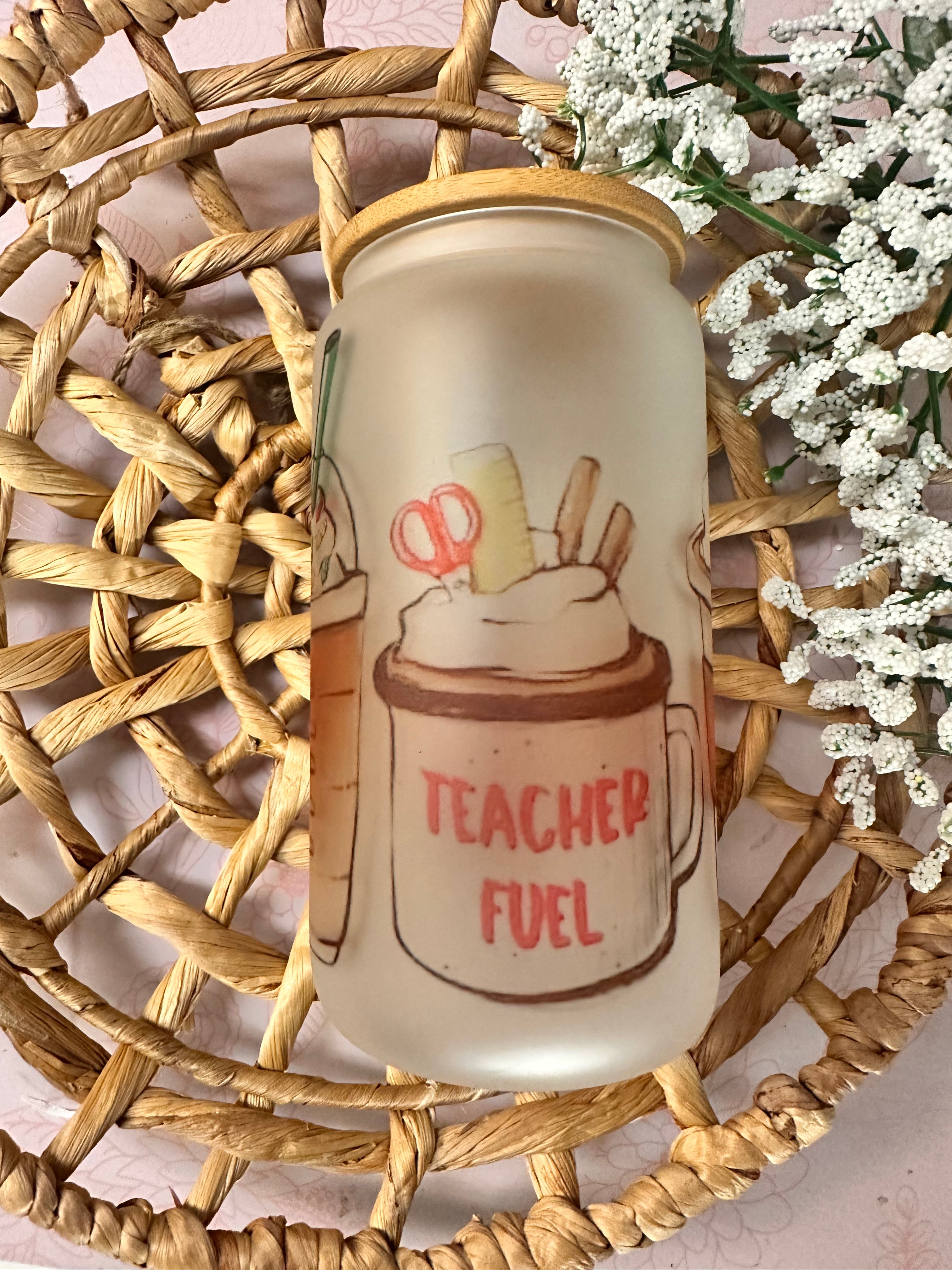 Teacher Fuel Coffee Glass Can