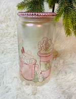 Load image into Gallery viewer, Pink Christmas Coffee Glass Can
