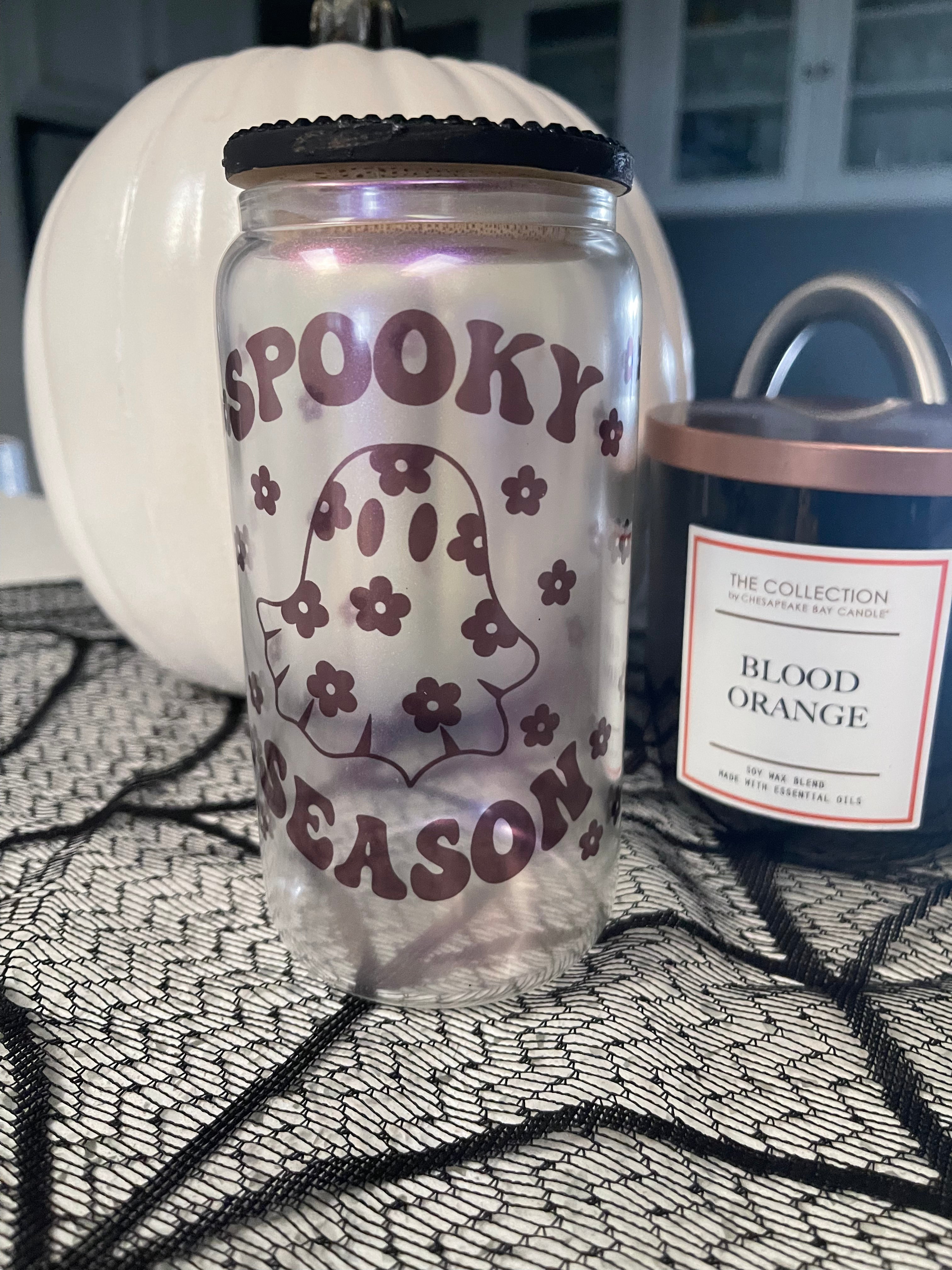 Spooky Season Glass Can